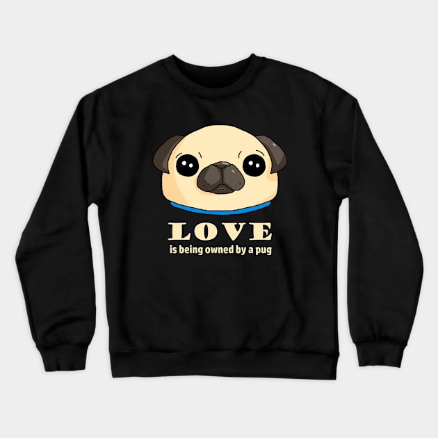 Pug Love (dark) Crewneck Sweatshirt by karutees